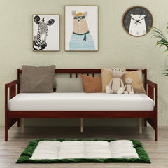 Daybed Frame with Guardrails Full Size-Brown
