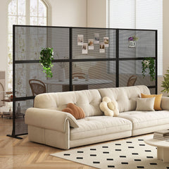 Metal Privacy Screen with Expansion Bolts and Connection Screws-Black