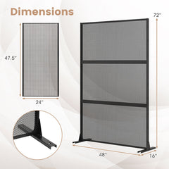 Metal Privacy Screen with Expansion Bolts and Connection Screws-Black