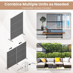 Metal Privacy Screen with Expansion Bolts and Connection Screws-Black