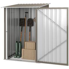 Garden Tool Storage Shed, Small Steel Shed with Lockable Door for Garden & Patio, Galvanized Steel Construction, Dark Gray