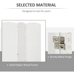 6ft Folding Room Divider, 3 Panel Wall Partition with Wooden Frame for Bedroom, Home Office, Natural
