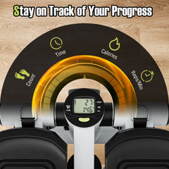 Mini Stepper with Resistance Bands and Adjustable Height for Exercise at Home-White