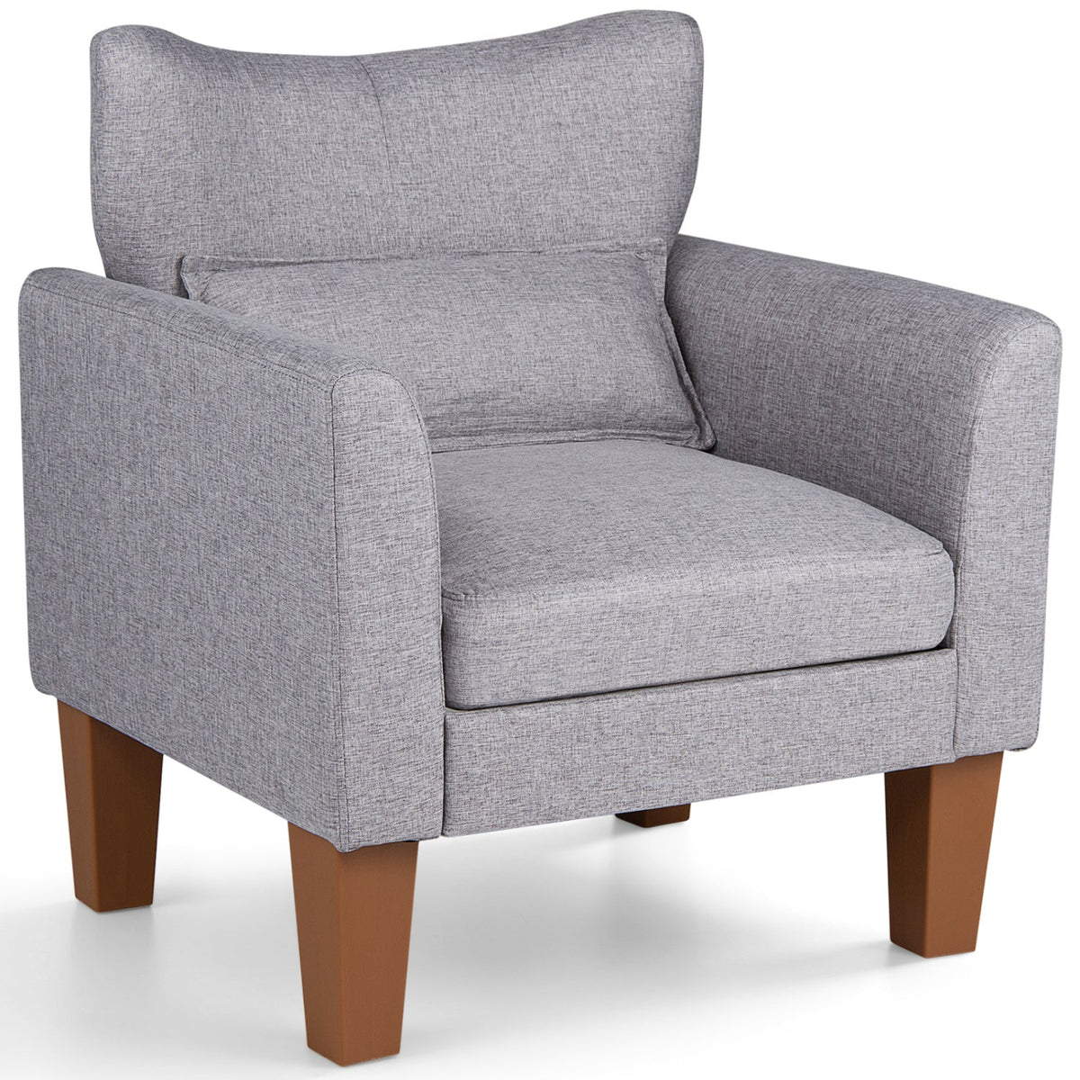 Modern Accent Chair with Removable Cushion & Pillow for Living Room-Gray