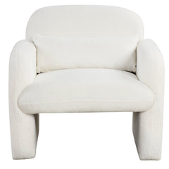 Modern Accent Chair with Waist Pillow and Armrests for Living Room Bedroom-Beige