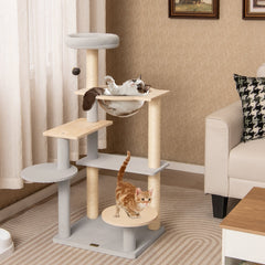 44 Inch Cat Tower with a Space Capsule and a Removable Padded Perch