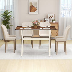 Modern Dining Table Wooden Kitchen Table with X-shaped Frame-White