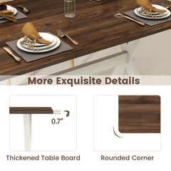 Modern Dining Table Wooden Kitchen Table with X-shaped Frame-White