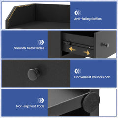 Modern Storage Dresser with Anti-toppling Device-Black