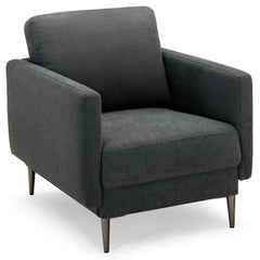 Charcoal Accent Chair with 22.5 in Seat, 5 in Seat Pad and Removable Backrest Cushion, 300 lb