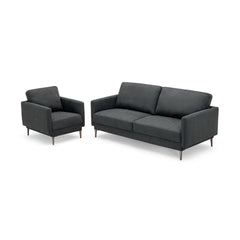 Charcoal Accent Chair with 22.5 in Seat, 5 in Seat Pad and Removable Backrest Cushion, 300 lb