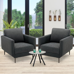 Charcoal Accent Chair with 22.5 in Seat, 5 in Seat Pad and Removable Backrest Cushion, 300 lb