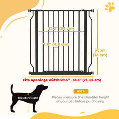 30"- 45" Easy Install Pet Gate w/ Door & Double Locking System, Extra Wide Dog Gate for Stairs, Hallways, White