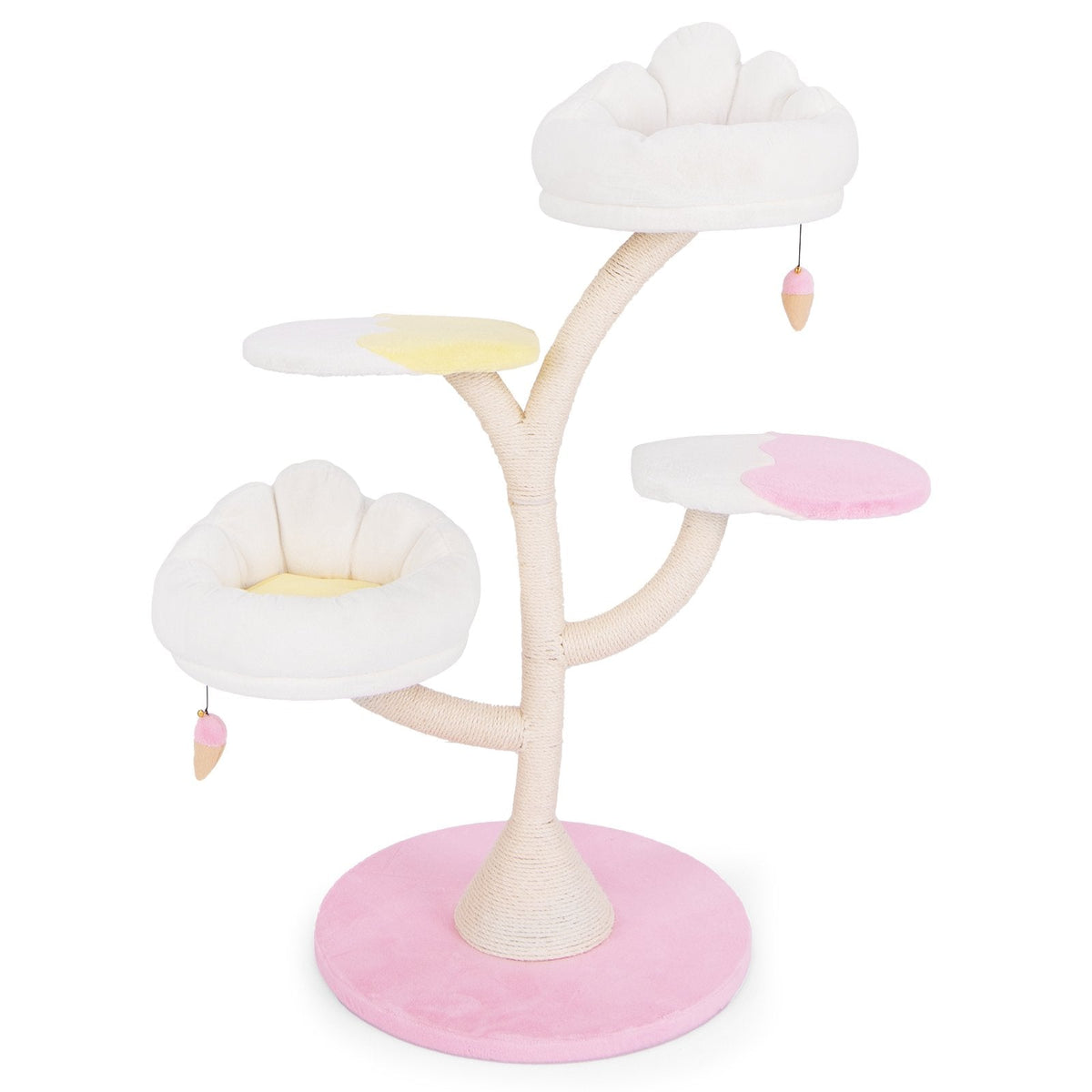48.5 Inch Blossom Cat Tree with Two Removable Perches and a Round Base