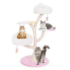 48.5 Inch Blossom Cat Tree with Two Removable Perches and a Round Base