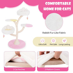 48.5 Inch Blossom Cat Tree with Two Removable Perches and a Round Base