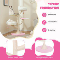48.5 Inch Blossom Cat Tree with Two Removable Perches and a Round Base