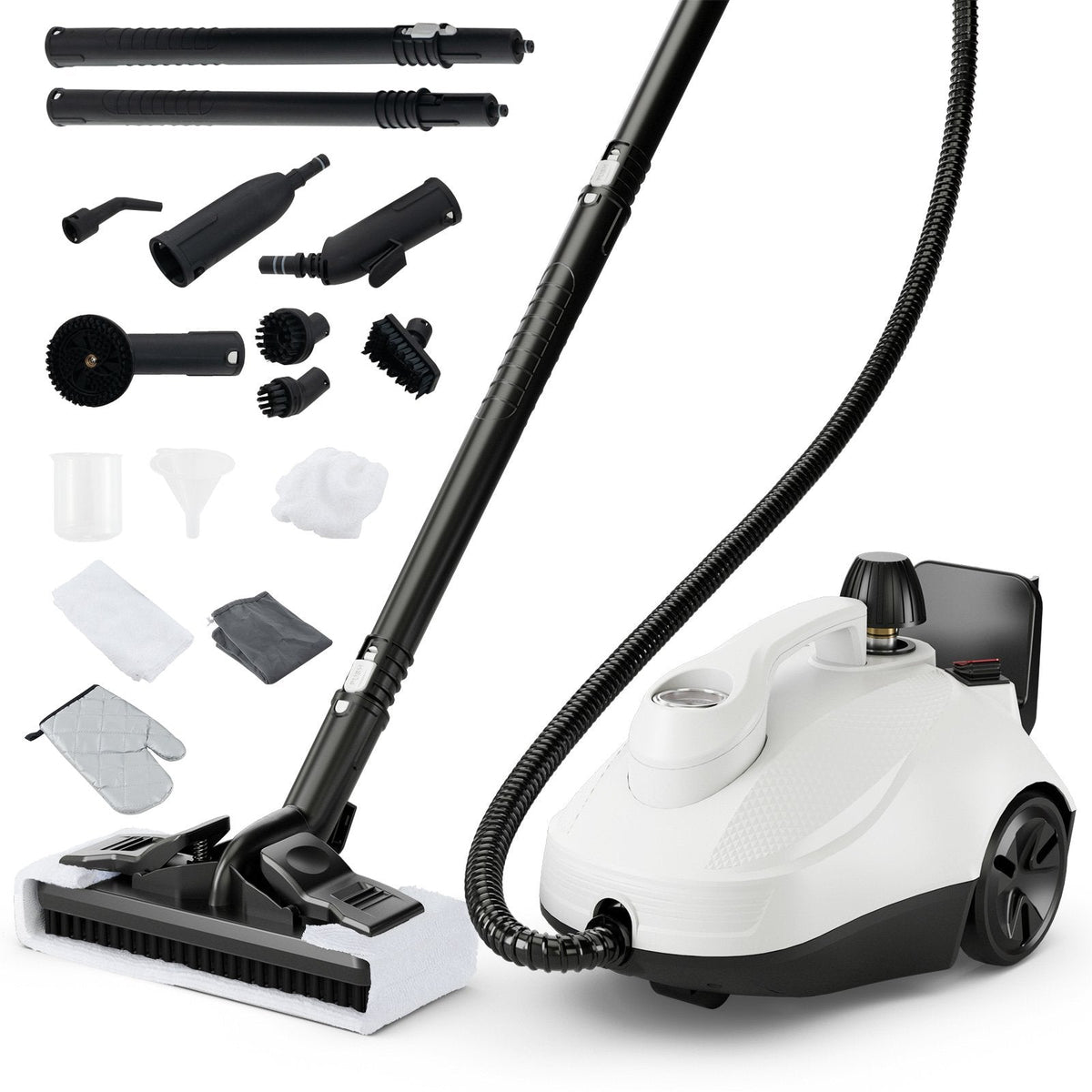 Multipurpose Steam Cleaner 1800W Portable Household Steamer with 61 oz Tank-Gray & White