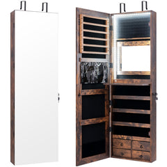 Multipurpose Storage Cabinet with 4 Drawers-Rustic Brown