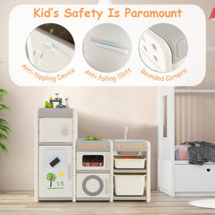 Multipurpose Toy Chest and Bookshelf with Magnetic Whiteboard-Gray