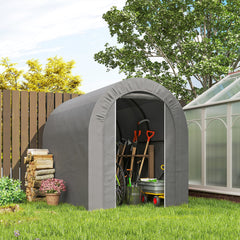5' x 8' Outdoor Storage Shed, Heavy Duty Galvanized Steel Portable Shed for Bike, Motorcycle, Garden Tools, Black