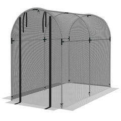 Galvanized Steel Crop Cage, Plant Protection Tent with Zippered Door, 4' x 4', Black