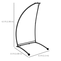 Hanging Hammock Chair Stand Only, C Shape Hanging Heavy Duty Metal Frame Swing Stand for Porch Swing Chair, Black