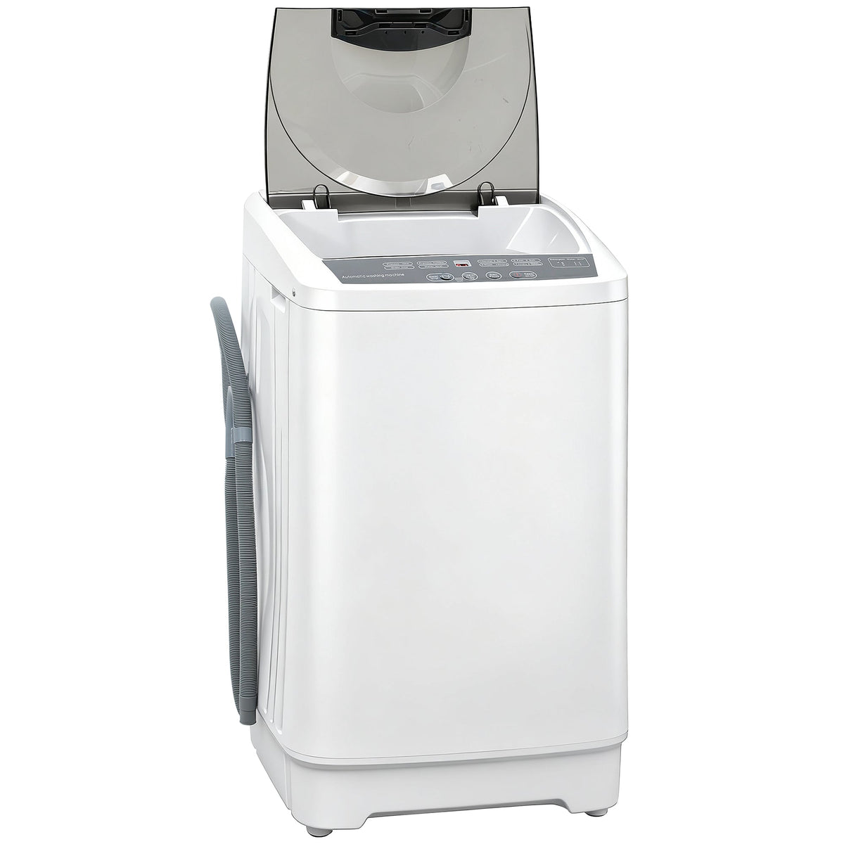 Compact Washer, Portable Washing Machine, Full Automatic Washer with 8 Programs and 6 Water Levels, White