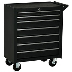 Rolling Tool Chest, 7-Drawer Lockable Tool Cabinet with 4 Wheels, Handle, Toolbox Storage Organizer for Garage, Workshop, Repair Shop, Red