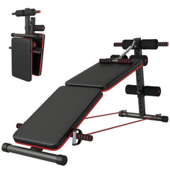 Foldable Sit Up Bench Core Workout for Home Gym Black