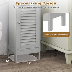 Narrow Bathroom Storage Cabinet with Adjustable Shelf and Drawer-Gray