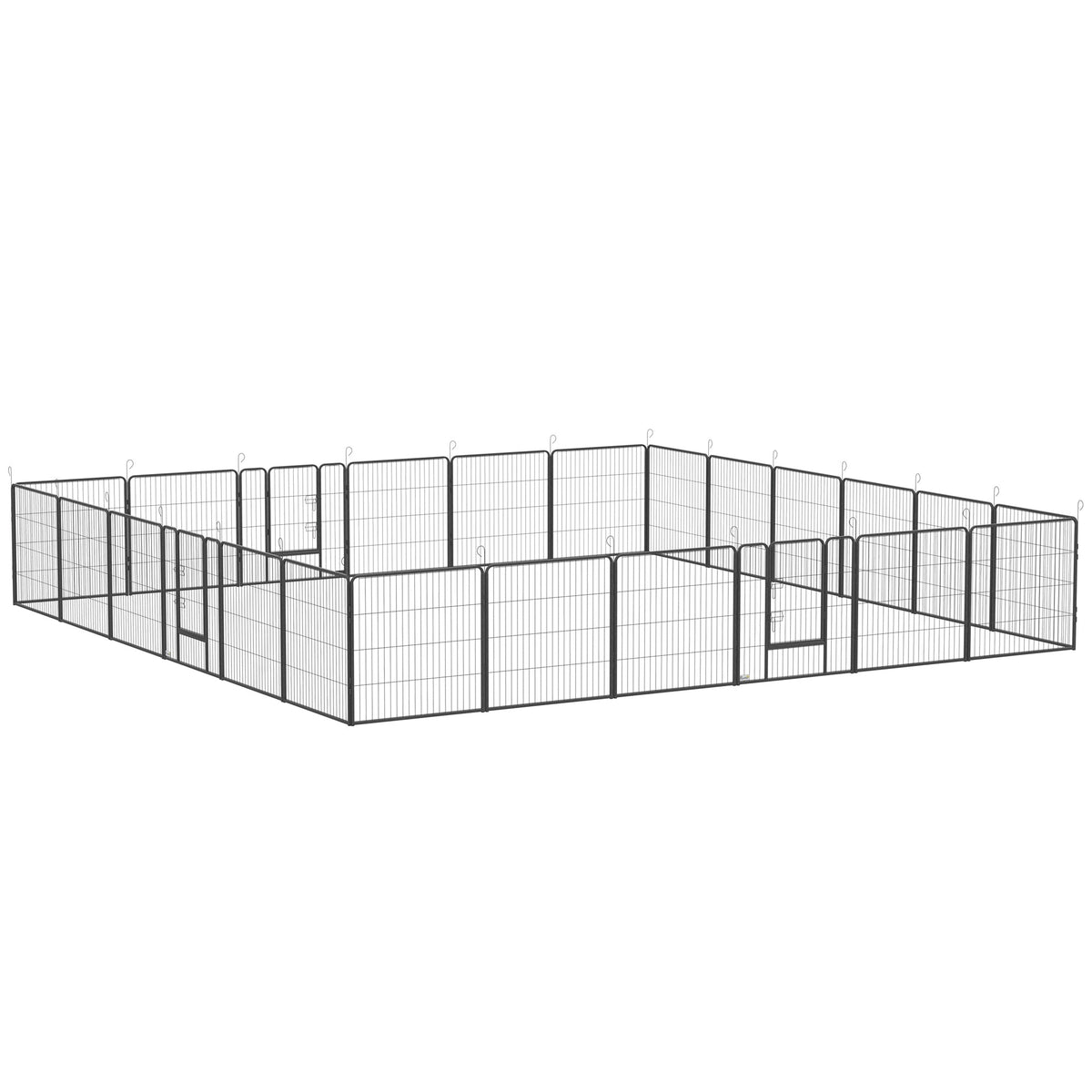 24 Panel 31.5" Height Heavy Duty Dog Playpen for Small Medium Dogs, Grey