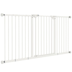 30 Inch Tall Pet Gate with Door Dog Gate and Barrier Indoor for Stairs Includes 7", 8", 12" Extensions Kit