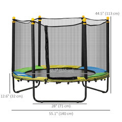 4.6FT Trampoline for Kids with Enclosure Net for Ages 3-6, Indoor Outdoor Use, Black