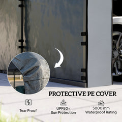 Carport Replacement Canopy Cover Sidewalls for 12' x 20' Carport, UPF50+ Waterproof Garage Car Shelter Tarp, Dark Grey