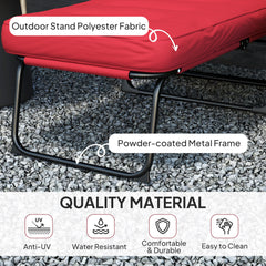 Outdoor Lounge Chair with Padded Cushion, Folding Reclining Patio Garden Chair with Recline Back, Footrest, for Poolside, Patio, Blue