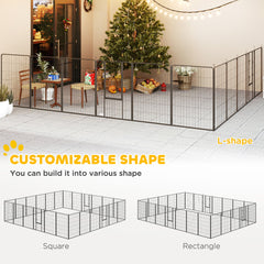 24 Panel 31.5" Height Heavy Duty Dog Playpen for Small Medium Dogs, Grey