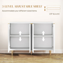 Modern Kitchen Storage Cabinet, Sideboard Buffet Cabinet with Adjustable Shelves for Hallway, Black