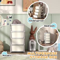 3 Tier Kids Toy Organizer and Storage Bins with 3 Plastic Drawers, Blue
