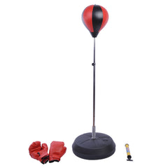 Adjustable Kids Training Boxing Punching Ball Bag Freestanding Portable Relieves Stress with Gloves