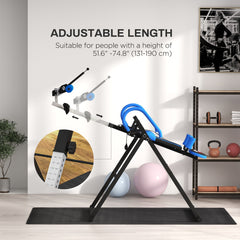 Folding Inversion Table, 20°/40°/60° Adjustable, with Safety Belt and Waist Pad for Back Pain Relief