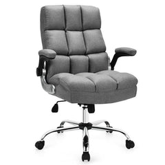 Office Furniture Set: 48 Inches x 36 Inches Mobile Whiteboard+Criss Cross Legged Chair+Linen Upholstered Executive Chair