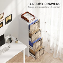3 Drawer Filing Cabinet, Farmhouse File Cabinet with Lock, Adjustable Hanging Rails for A4 Letter Size Files, White