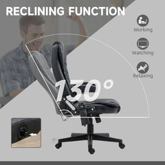 Executive Massage Chairs Heated High Back Reclining Office Chair Swivel Leather Adjustable Vibrating Furniture Black
