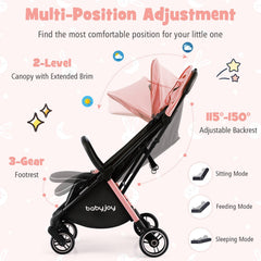 One-Hand Folding Portable Lightweight Stroller with Aluminum Frame