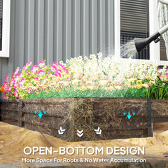 Steel Raised Garden Bed, Set of 5 Large Box Planters for Outdoor Plants Vegetables Flowers Herbs, 8x8x1ft, Black