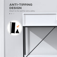 Modern Console Table with 2 Drawers, 2 Tier Entryway Table with storage Shelf, Narrow Sofa Table for Living Room, Hallway, White