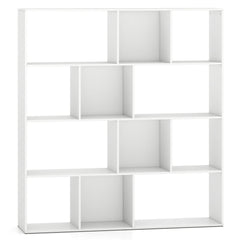 Open Shelf Bookcase 4-Tier Modern Bookshelf with 12 Storage Compartments-White