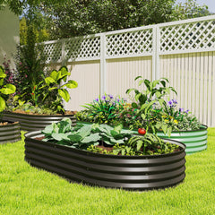 6 x 3 x 1ft Galvanized Raised Garden Bed Kit, Metal Planter Box with Safety Edging, Black
