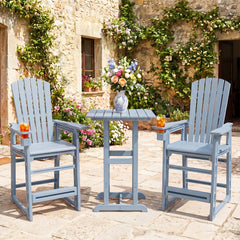Outdoor 29 Inch Height Bar Stool with Backrest and Armrests-Gray